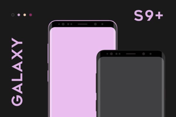 三星智能手机S9+样机模板素材 Samsung Galaxy S9 Plus vector mockup