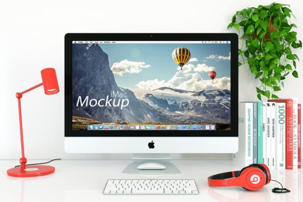 5K分辨率iMac实景场景样机模板素材 iMac Mockup – 5k – (1 PSD)