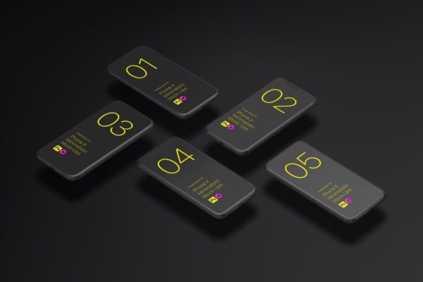 极简主义iPhone X样机模板素材 Phone X Minimalistic Mock-Ups