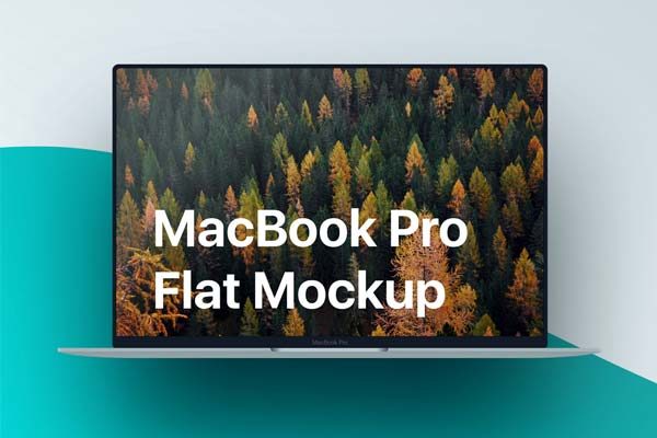 扁平化的MacBook Pro的样机PSD