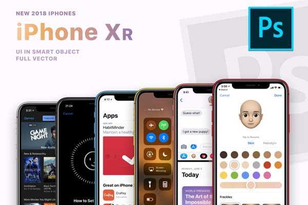 好用的全新 iPhone XS UI设计展示样机[PSD]