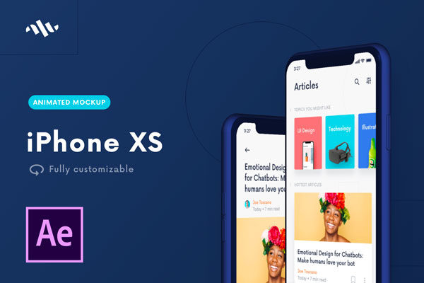 简单漂亮的iPhone X动态展示样机AE模板[AEP]
