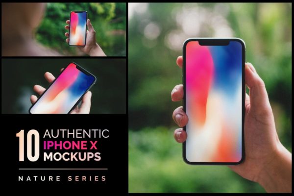 10款手持真实iPhone X设备展示样机模板素材 10 Authentic iPhone X Mockups
