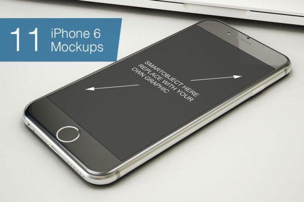 11个逼真的iphone设备样机模板素材 Phone Mockup – 11 Poses