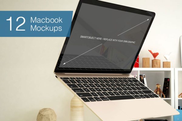 12款Macbook笔记本电脑设备样机 Laptop Mockup – 12 Poses