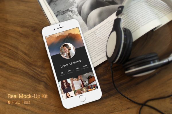 iPhone现实场景APP应用界面设计样机模板素材 Hand Held Devices Mock-Up