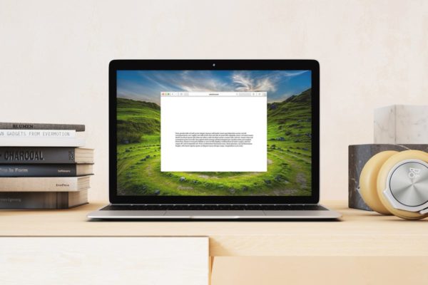 超级本笔记本电脑网页设计展示样机模板素材 Laptop Mock-up – Interior Set