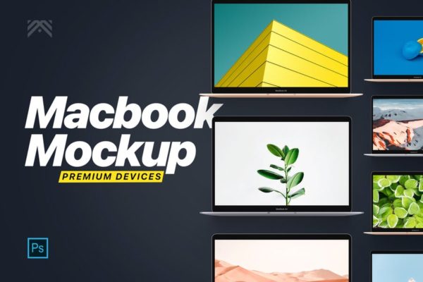 MacBook 2019网站UI设计预览样机模板素材 Macbook Mockup 2019