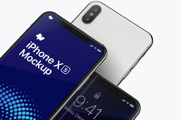 iPhone XS Max智能手机特写图样机模板素材02 iPhone XS Max Mockup, Close Up 02