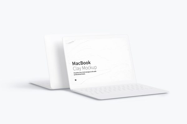 MacBook笔记本电脑屏幕预览图样机模板素材 Clay MacBook Mockup