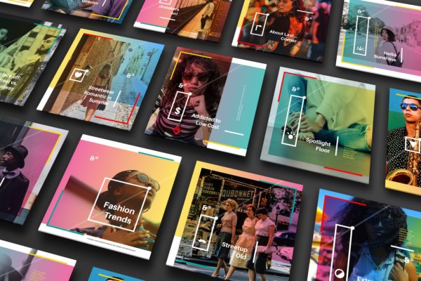 方形UI设计效果透视图等距样机模板素材02 Square Perspective Mockup 02