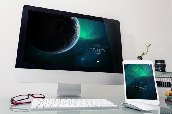 桌面设备响应式页面设计效果预览样机模板素材4 Desktop Device Mockup 4