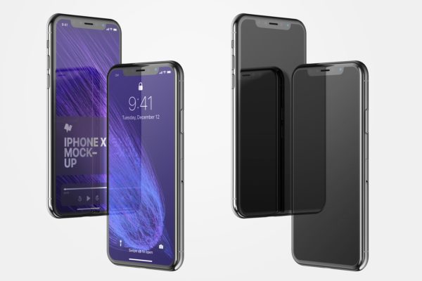 iPhone X手机屏幕设计预览样机模板素材08 iPhone X Mockup 08