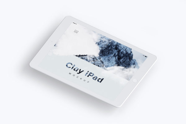 iPad平板电脑屏幕界面设计图样机模板素材02 Clay iPad 9.7 Mockup 02