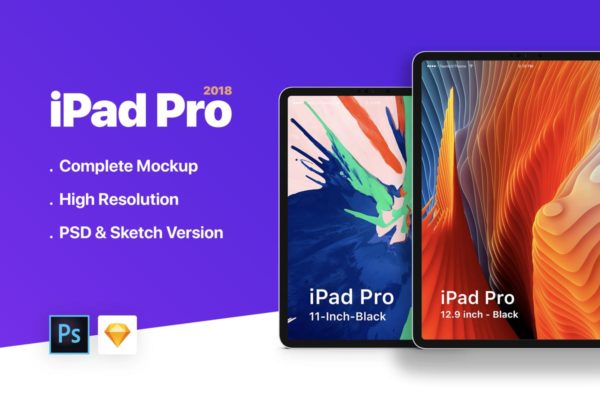 iPad Pro 2018设备展示样机模板素材 iPad Pro 2018 Mockup