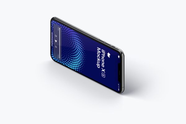 iPhone XS Max智能手机侧立左视图样机03 iPhone XS Max Mockup, Isometric Left View 03