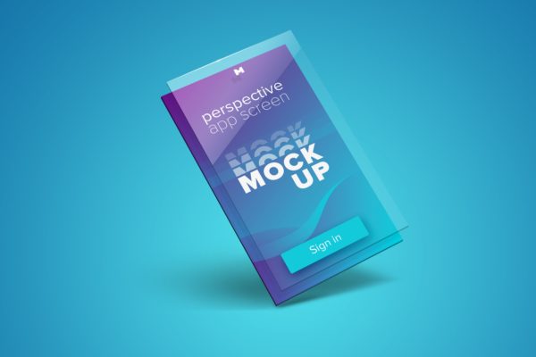 APP应用程序屏幕设计透视图样机01 Perspective App Screen Mockup 01