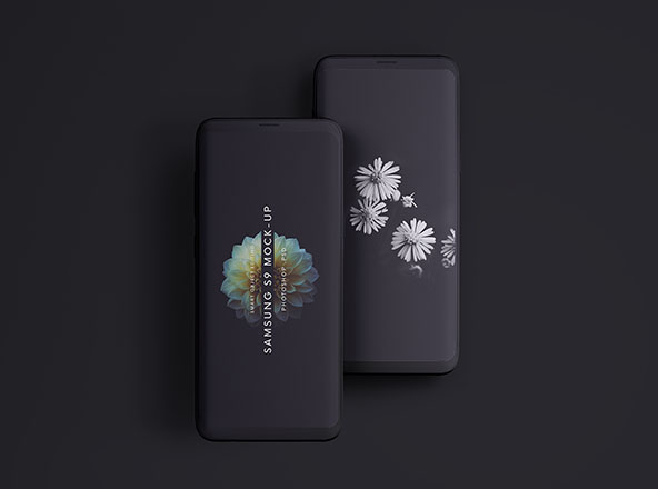 三星Galaxy S9智能手机屏幕演示样机模板素材 Samsung Galaxy S9 Phone Mockup