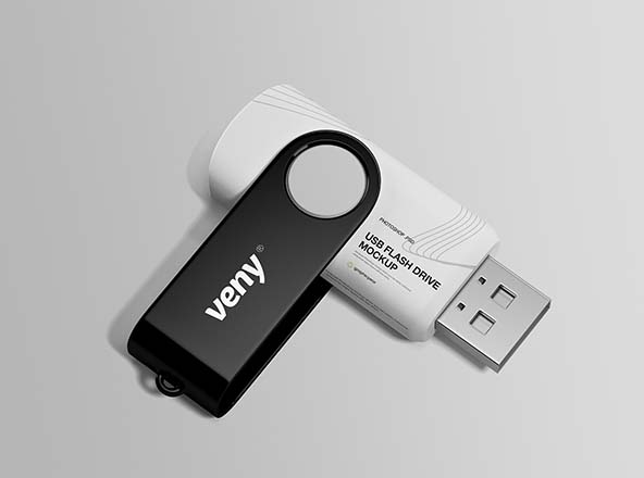 创意U盘设计效果演示样机 Flash Drive Mockup