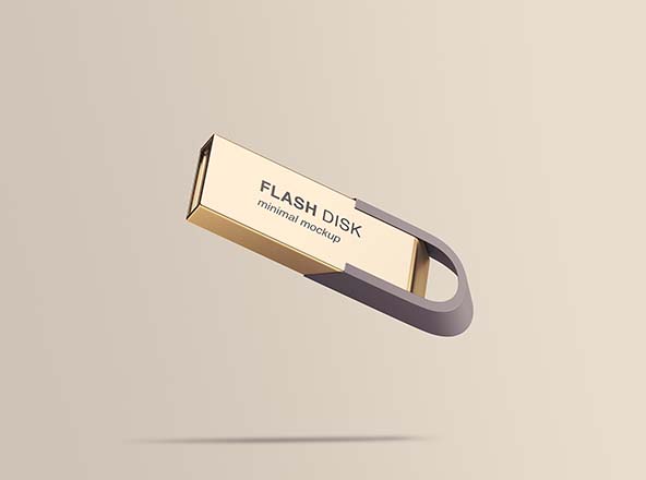 创意U盘设计效果图PSD样机模板素材 Flying Flash Disk Mockup