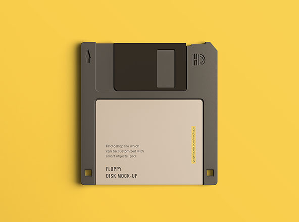 古董软盘外观设计样机模板素材 Floppy Disk Mockup
