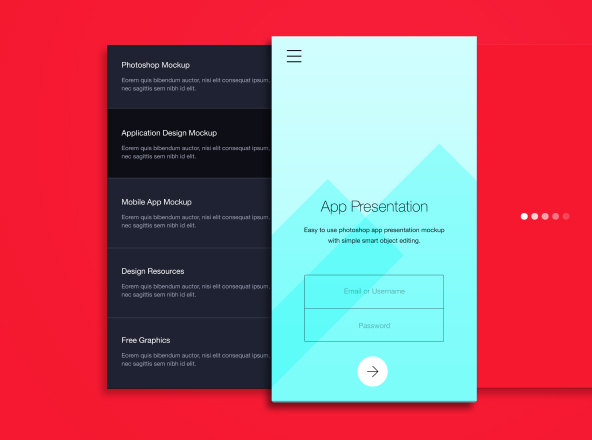 简约风格移动应用界面设计预览样机模板素材 Phone Application Presentation Mockup