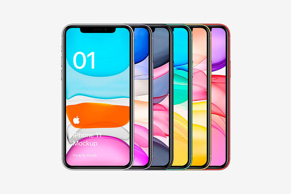 全新iPhone 11手机屏幕界面演示样机模板素材[PSD格式]