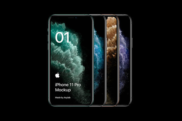 全新iPhone 11 Pro手机屏幕界面演示样机模板素材[PSD格式]