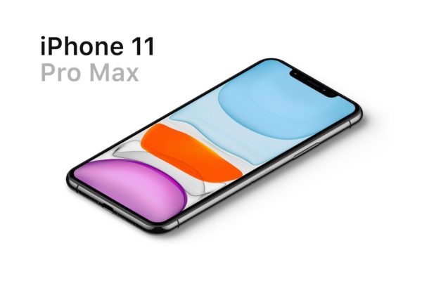 iPhone 11 Pro Max手机45度俯视图屏幕设计预览样机模板素材 iPhone 11 Pro Max Mockup