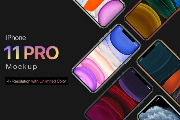 4K高清iPhone 11 Pro手机APP应用UI设计预览样机模板素材 iPhone 11 Pro Mockup 1.0