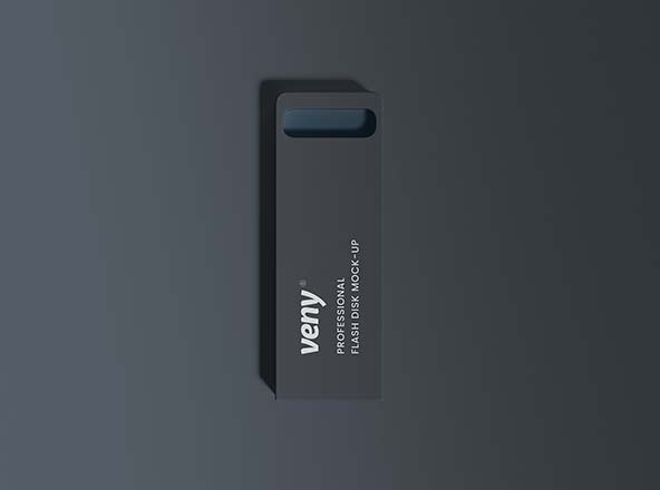 扁平长方创意U盘外观设计样机模板素材 Flash Disk Mockup