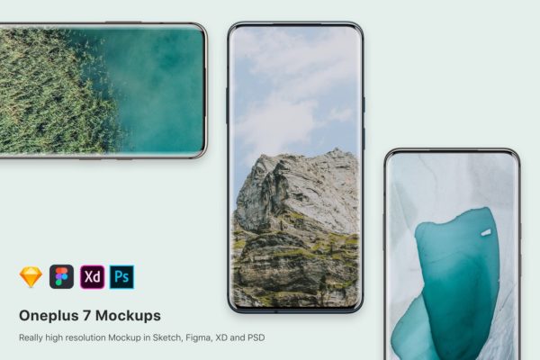 One Plus 7安卓手机UI界面设计预览样机模板素材 One plus 7 mockup