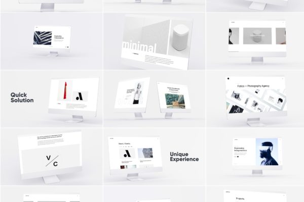 网站UI界面设计效果图预览白色iMac电脑样机模板素材 White iMac Mockup