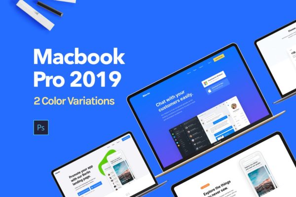 Apple MacBook 2019笔记本电脑屏幕预览样机模板素材 Apple Macbook 2019 Mockup