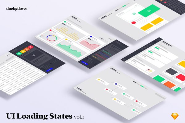 APP/Web加载状态UI设计样机模板素材 UI Loading state mock ups – vol.1