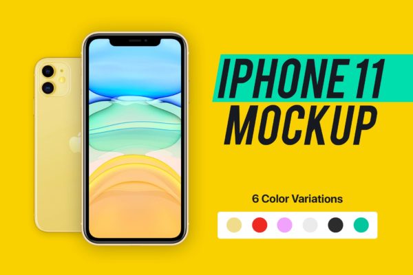 2019年新款iPhone 11苹果手机样机模板素材[6种配色] iPhone 11 Mockup