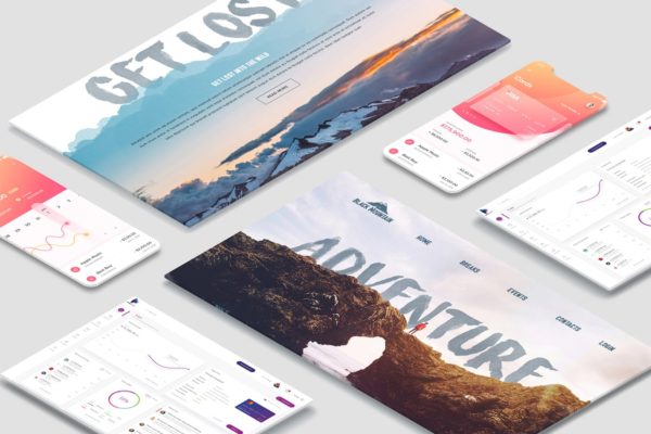 屏幕界面设计效果图等距网格样机模板素材 Isometric Device Screen Creator