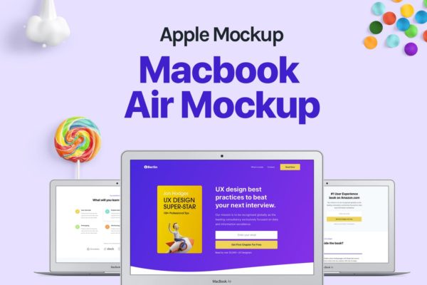 MacBook Air超极本电脑屏幕预览样机模板素材 Macbook Air Mockup