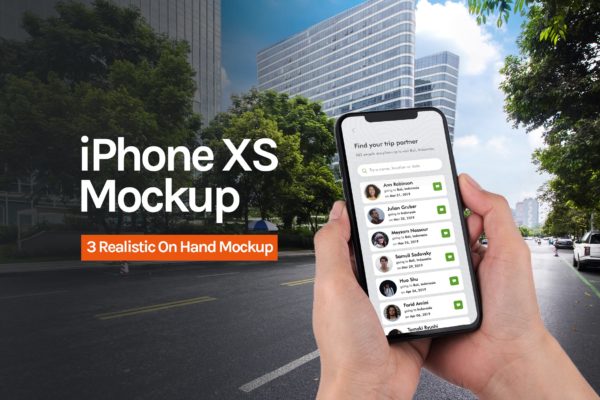 iOS应用界面设计效果预览iPhone XS手机样机模板素材 iPhone App Mockup 1.0