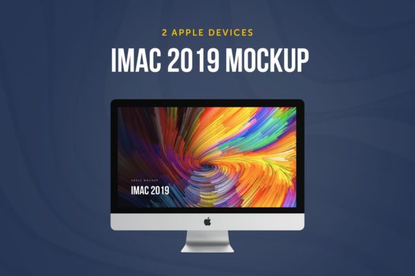 2019款iMac一体机电脑样机模板素材 iMac 2019 Retina Mockup
