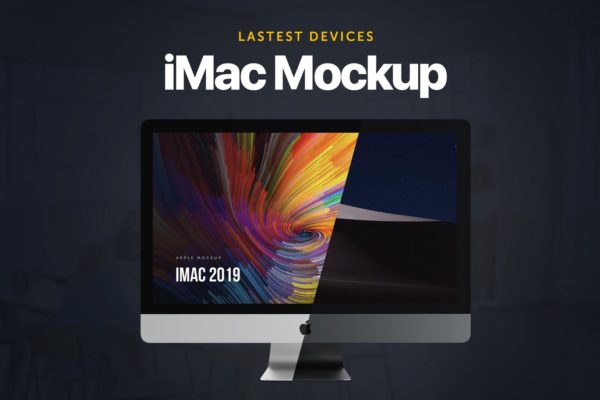 2019款iMac电脑一体机样机模板素材 iMac 2019 Mockup