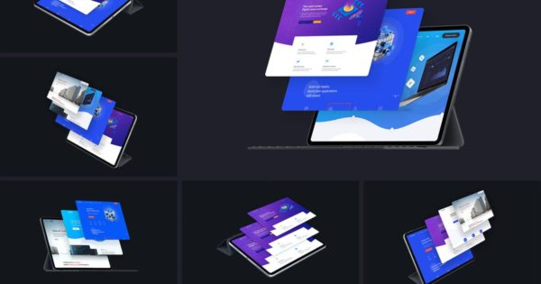 iPad Pro平板电脑UI设计预览样机模板素材v3 iPad Pro 2018 Mockup Vol-3