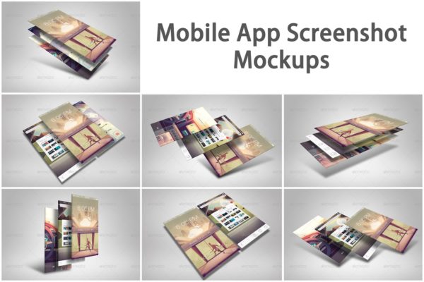 APP应用界面设计截图预览样机模板素材 Mobile App Screenshot Mockups