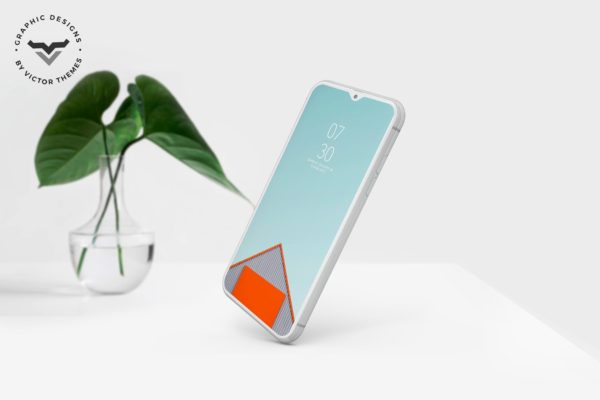 简约滴水屏手机屏幕演示样机模板素材 Mobile Mockups