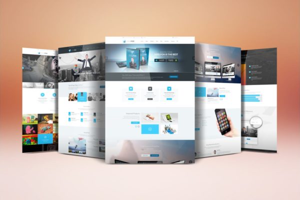 网站设计案例预览样机模板素材 Website Display Mockup