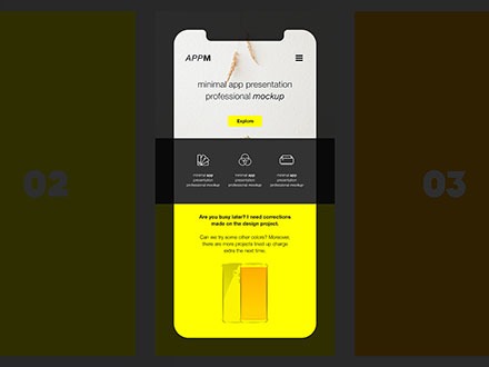 极简主义设计风格APP设计图样机模板素材 Minimal Flat App Presentation Mockup