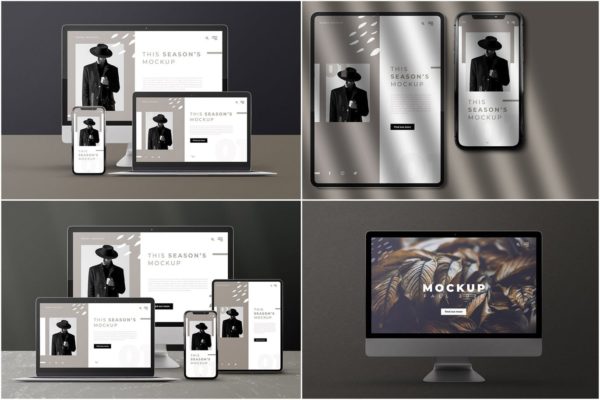 响应式网页设计多设备预览样机PSD模板 Modern Device Mockups