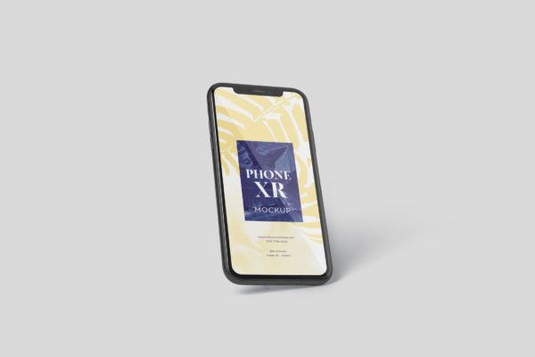 iPhone XR智能手机多角度屏幕预览样机模板素材 Phone XR Mockup