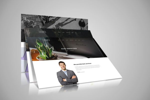 网站设计3D立体演示效果图样机模板素材 Web Themes Mock ups