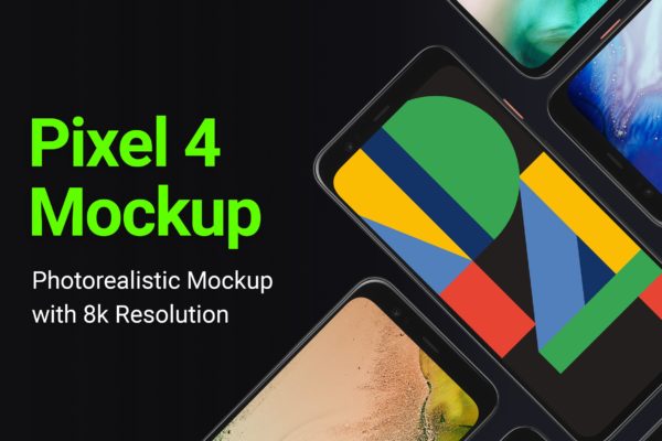 谷歌手机Google Pixel 4样机模板素材 Google Pixel 4 Mockup